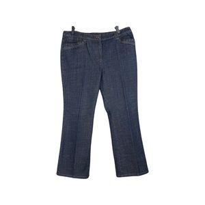 Anne Klein Women's High Rise Pleated Boot Cut Jeans Size 14